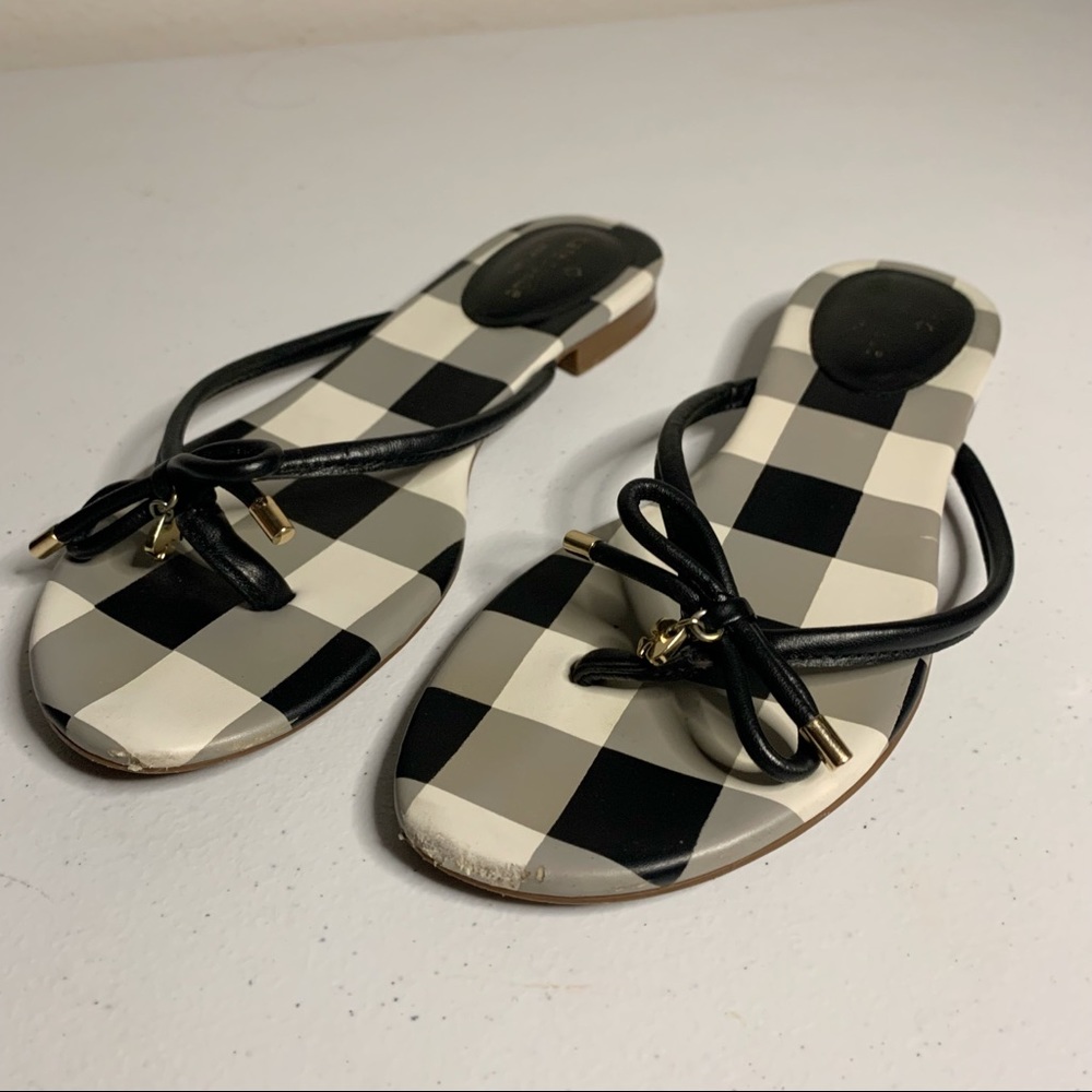 Kate Spade Black And White Leather Sandals
